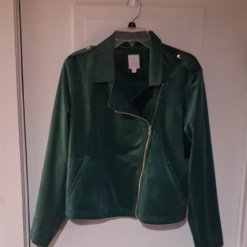 LC Lauren Conrad Forest Green Teddy Jacket